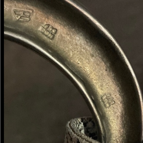 Vintage Stamped Silver and Leather Belt - Picture 8 of 8